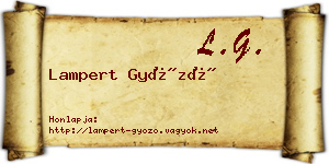 Lampert Győző névjegykártya